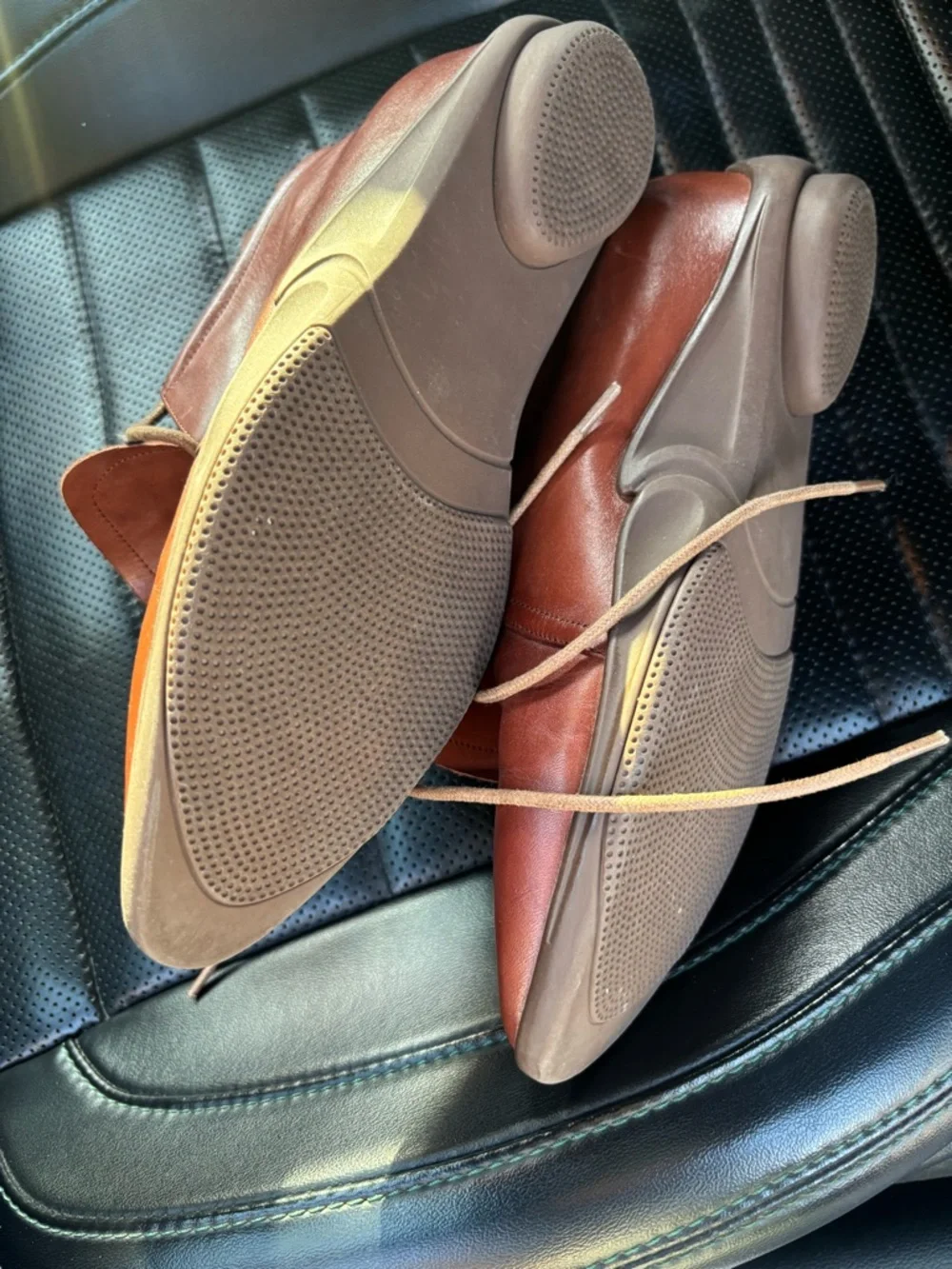 Women's Rust Leather Lace-Up Ankle Booties - Picture 2 of 5